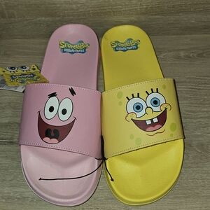 SpongeBob SquarePants Kids' Pink & Yellow Slide Sandals